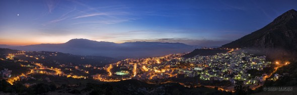 Chefchaouen Panorama at Dusk