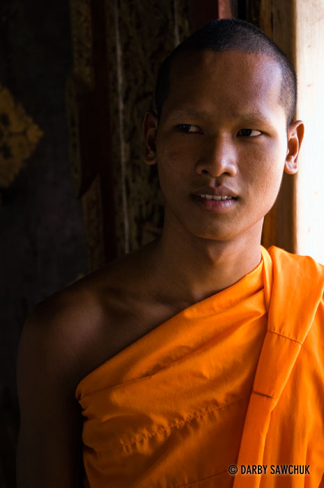 A novice Buddhist monk in Siem Reap, Cambodia.