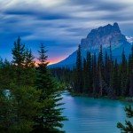 Castle Mountain at Dusk