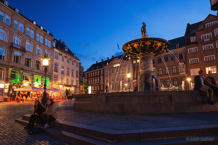 The Caritas Well (Caritasbrønden), the oldest fountain in Copenhagen, Denmark.