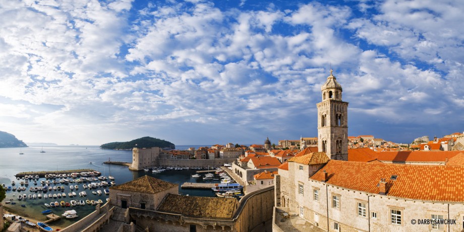 Panoramic image of the marina in Dubrovnik, Croatia. 