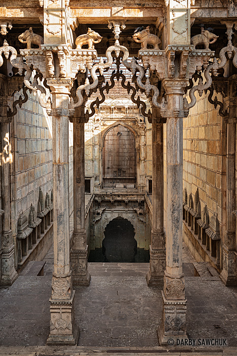 Inside the Raniji ki Baori, also known as the Queen's Stepwell in Bundi, Rajasthan.
