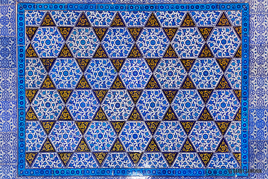 Intricate tiles adorn the interior of Topkapi Palace in Istanbul, Turkey.