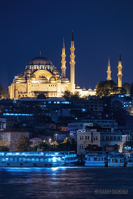 The Süleymaniye Mosque atop Istanbul's third hill. It is the largest mosque in the city.
