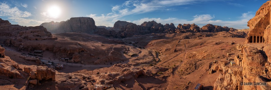 A panoramic view from Petra's Royal Tombs.