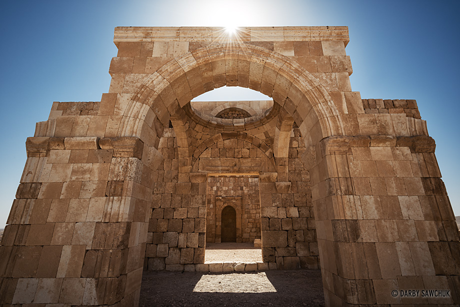 The complex of Qasr al-Hallabat, originally a Roman fortress in the eastern desert of Jordan.