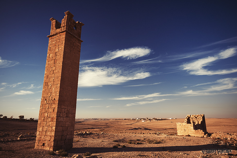 The enigmatic, stairless stone tower just north of Umm ar-Rasas in Jordan.