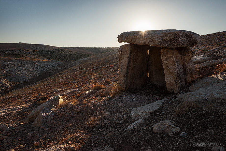 One of the ancient stone dolmens of Wadi-Jadid near Madaba in Jordan.