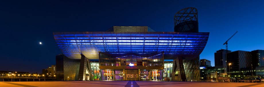 Panoramic view of the Lowry at Salford Quays.