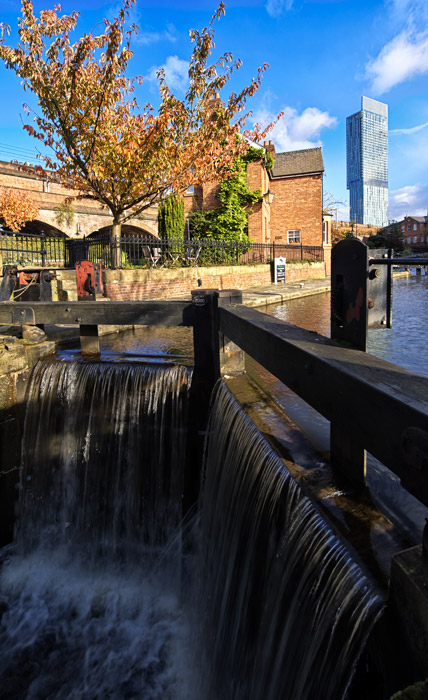 Lock 92 in Castlefield with Beetham tower in the background.