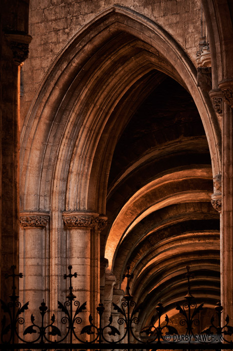 Gothic arches in Ely Cathedral, Cambridgeshire.