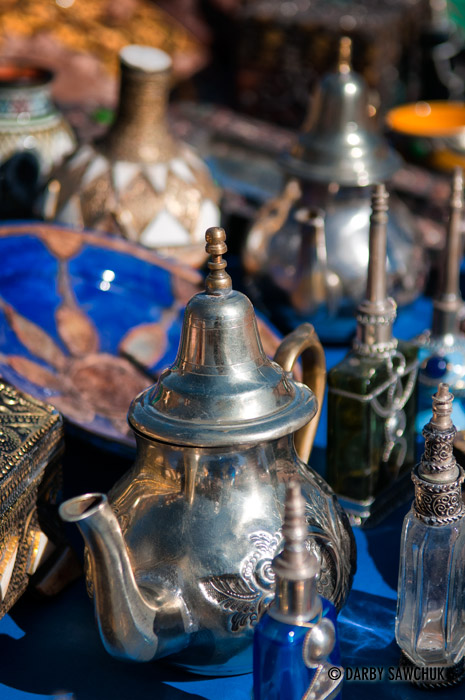 A teapot and other Moroccan crafts.