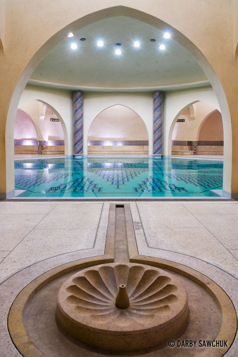 One of the bath houses in the basement of the Hassan II Mosque in Casablanca.