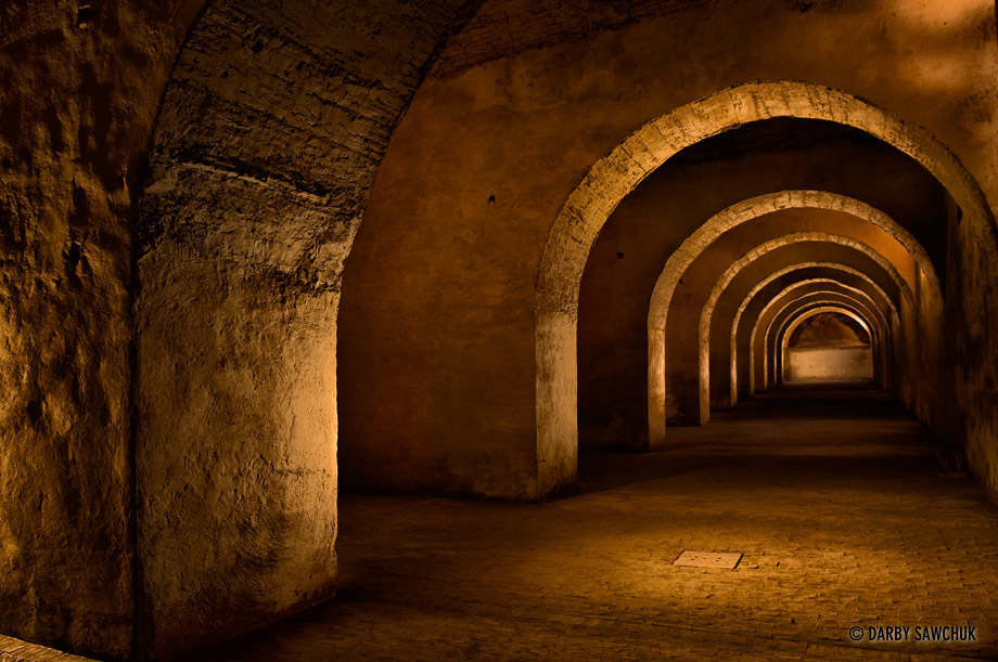 The crypts below Koubbat as-Soufara in Meknes, Morocco.