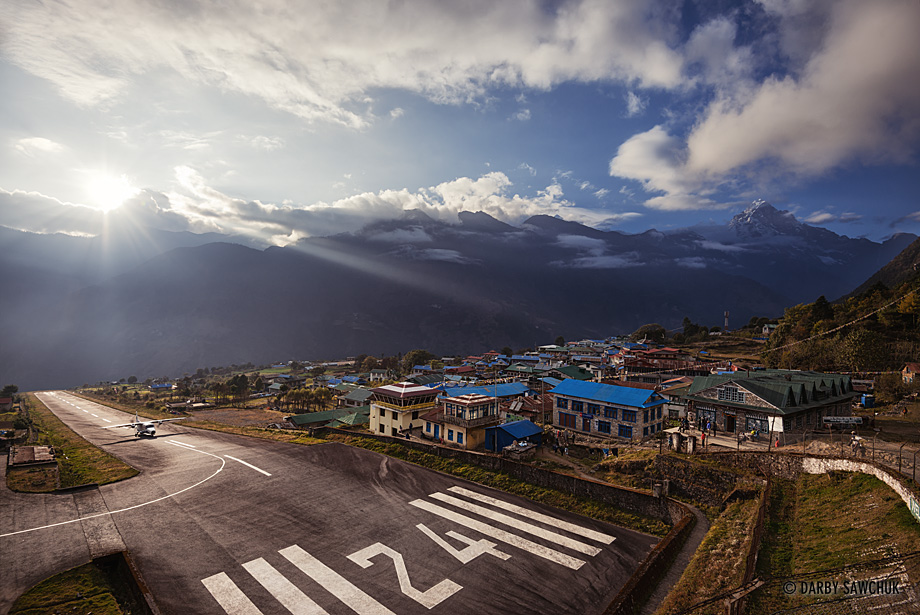 The Tenzing-Hillary Airport in Lukla, Nepal, frequently cited as one of the most dangerous airports in the world.