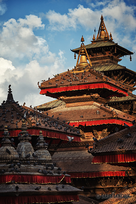 The roofs of the many temples in Kathmandu's Durbar Square.