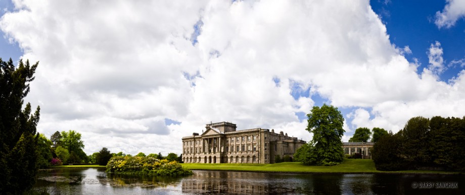 Panoramic view of Lyme Hall in Cheshire.