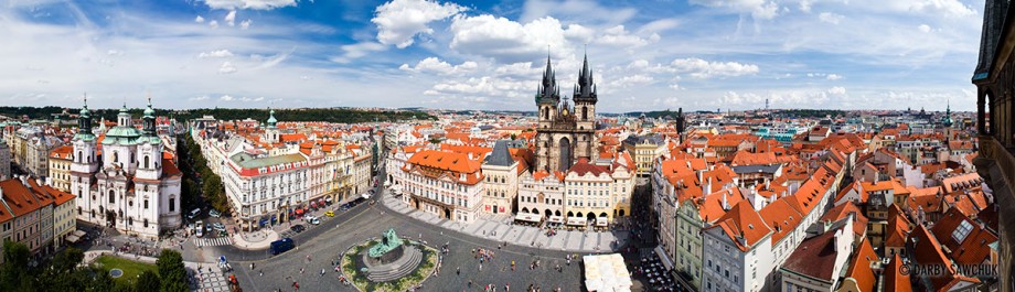 The Church of Our Lady before Tyn and the Old Town Square in Prague, Czech Republic. (Click for a larger image.)