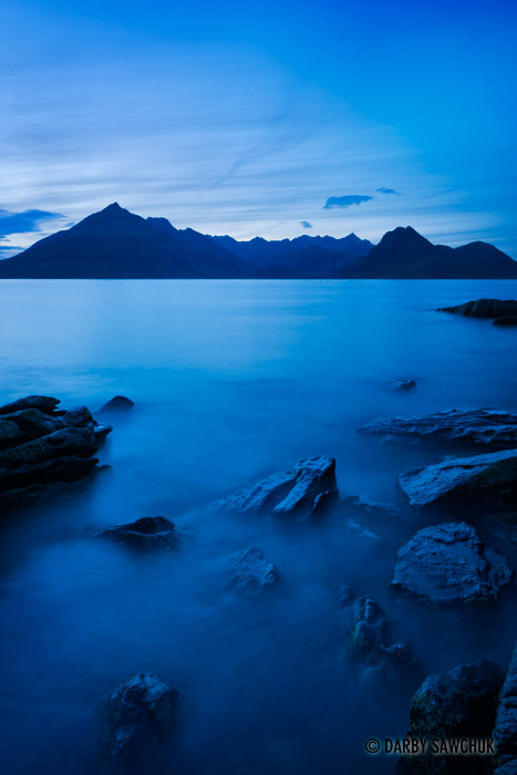 The view from Elgol looking towards the Cuillins on the Isle of Skye, Scotland.
