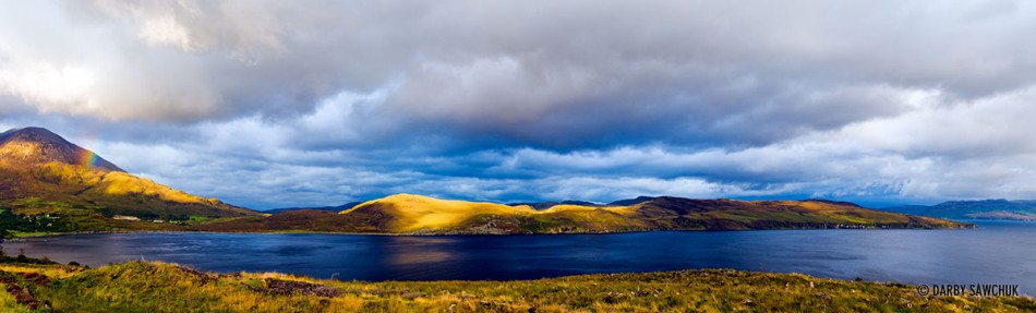 Panoramic view of Lock Slapin on the Isle of Skye, Scotland.