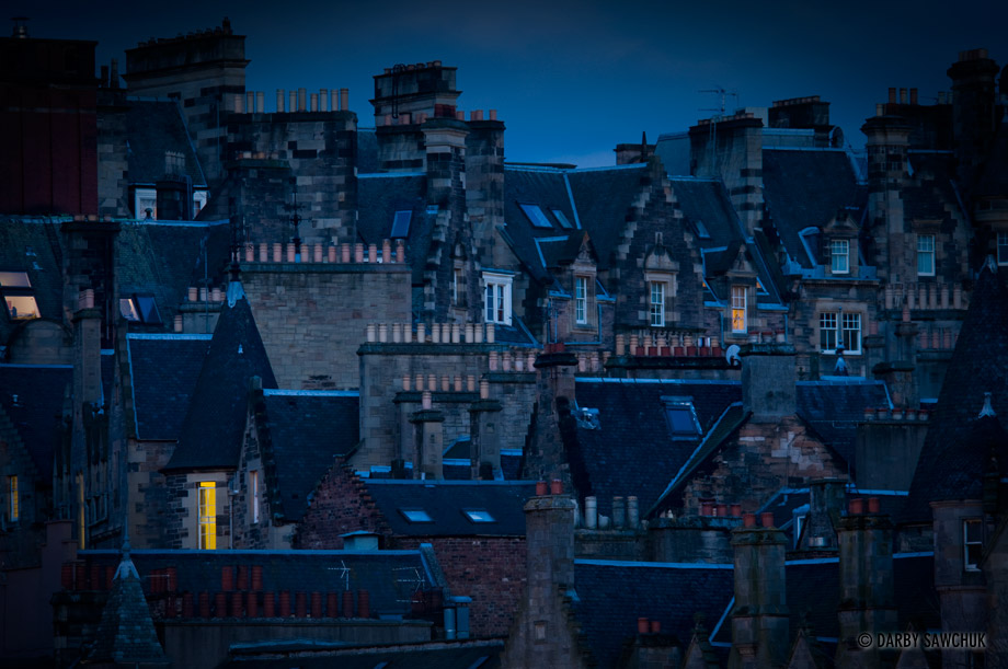 Stone buildings in the old town of Edinburgh.