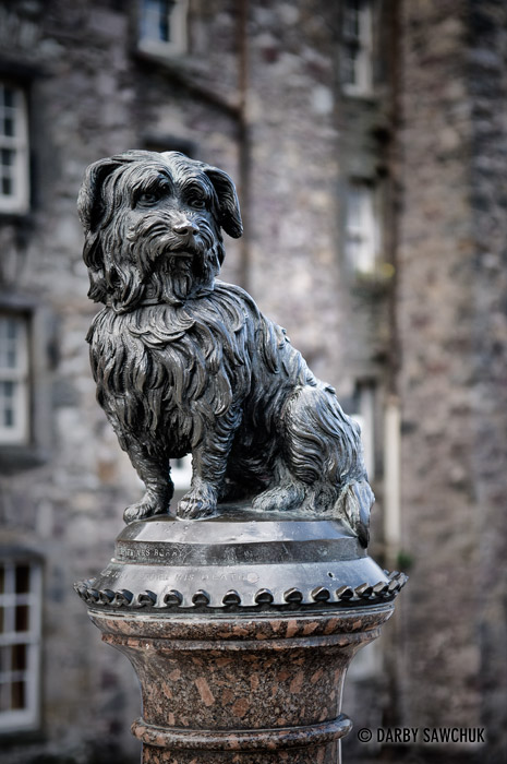 A memorial sculpture to Greyfriar's Bobby in Edinburgh, Scotland.