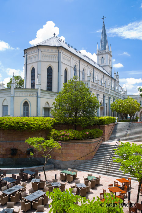 The CHIJMES complex, a dining and entertainment area that surrounds a gothic chapel, a former convent in Singapore.