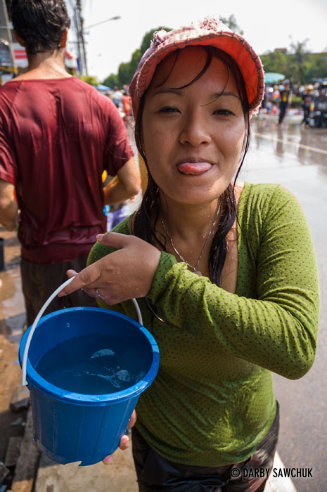 Water fights take over the streets of Chiang Mai, Thailand during the Songkran Thai New Year Festival.