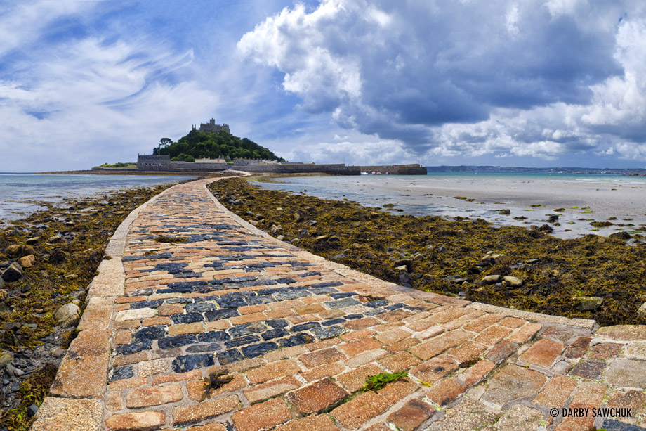 The causeway leading to St. Michael's Mount at low tide.