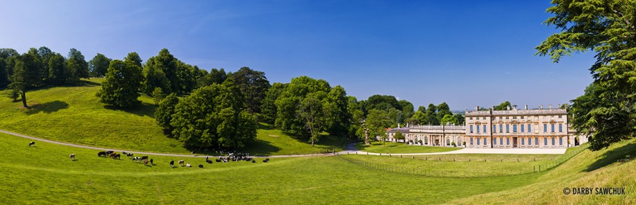 A panoramic view of the mansion at Dyrham Park in Gloucestershire, England. 