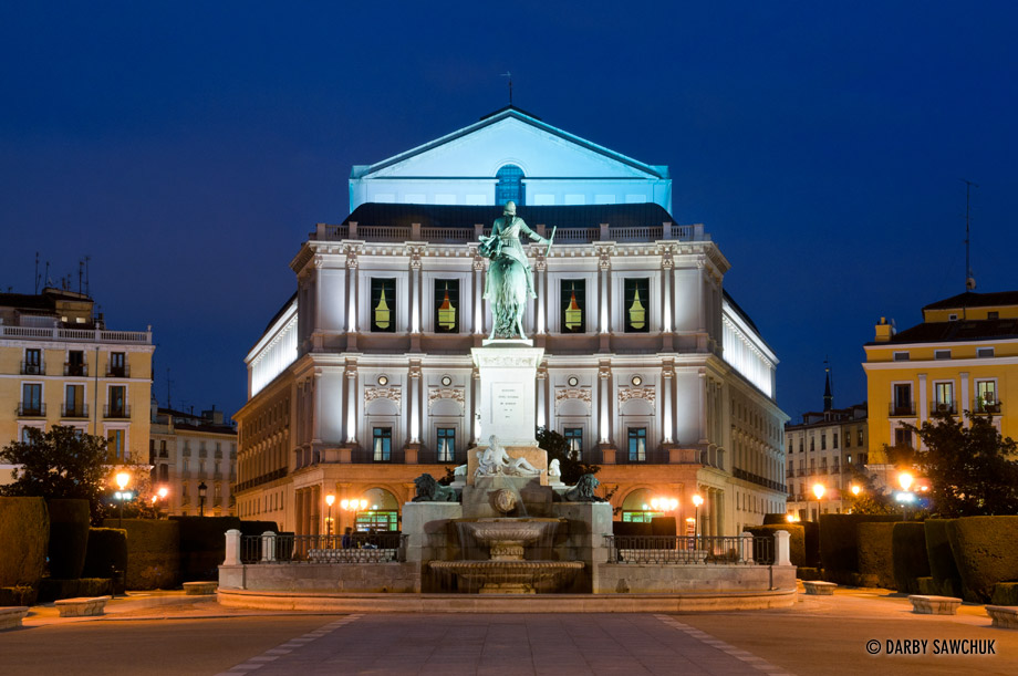 The Teatro Real, an opera house in Madrid, Spain.