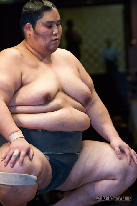 A sumo wrestler at the Ryogoku stadium in Tokyo, Japan.