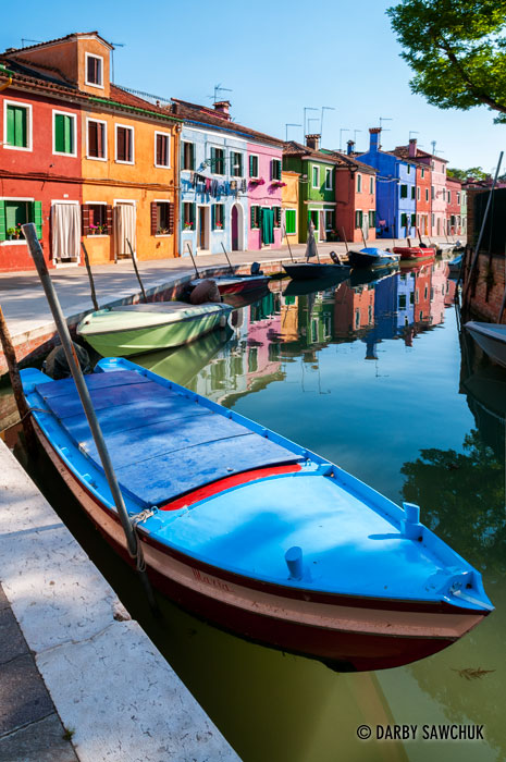 The colourful houses of Burano, a small island north of Venice.