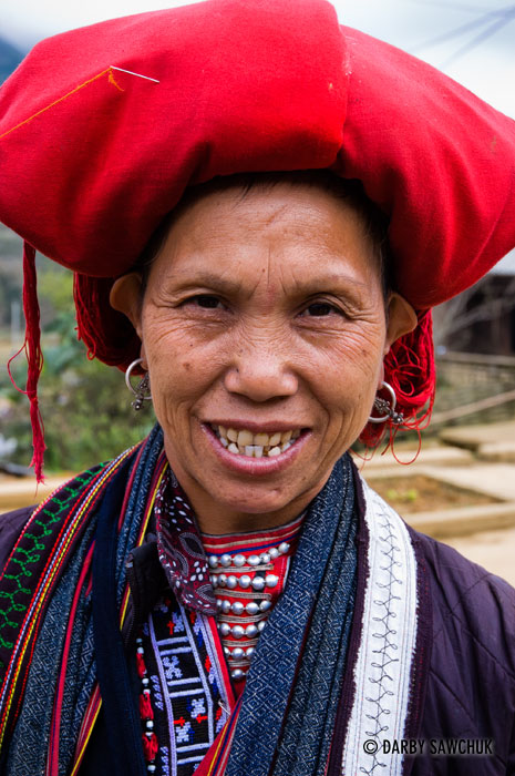 Portrait of a Red Hmong woman in Sa Pa Vietnam.